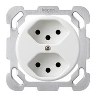 Einsatz zu UP-Steckdose basico 2×Typ 13 weiss mit Kinderschutz