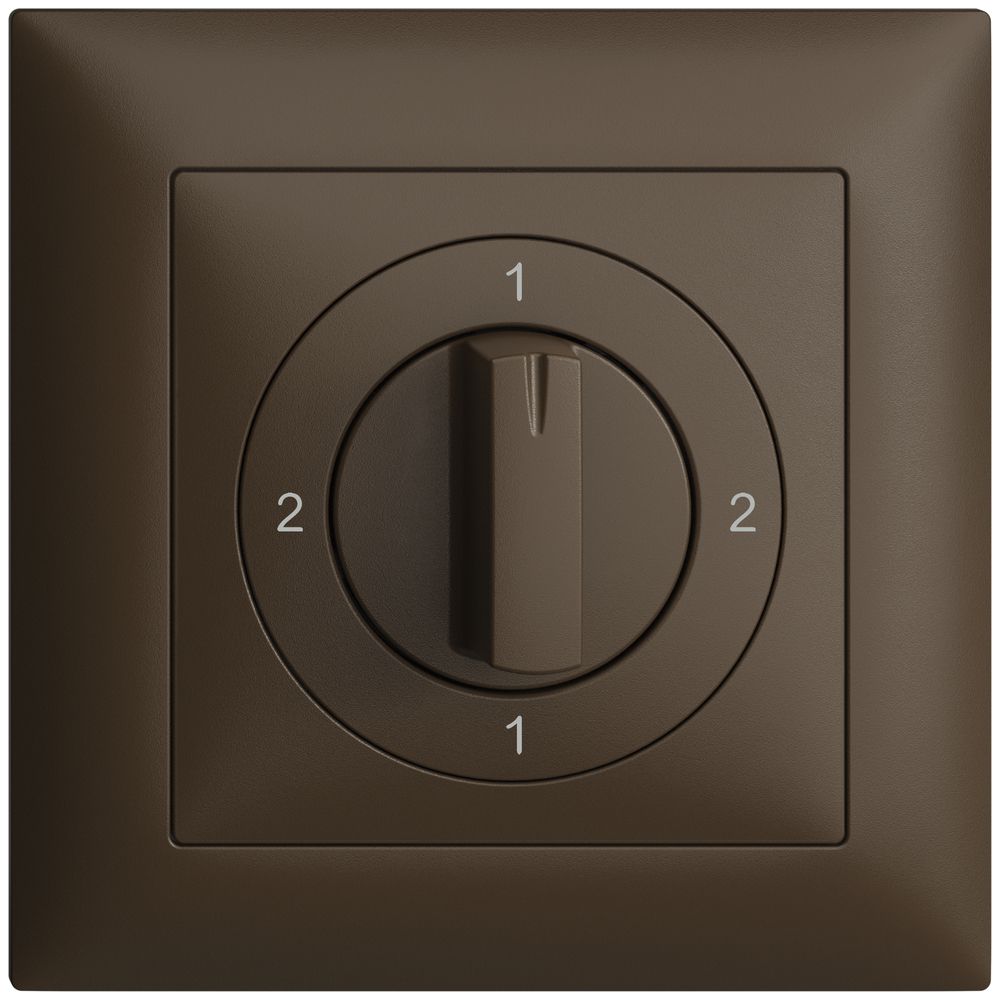 Frontset EDIZIOdue 2-1-2-1 coffee 88×88mm für Drehschalter