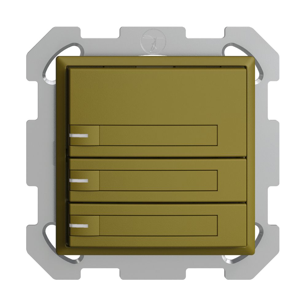 Poussoir KNX RGB ENC EDUE, 250mW, a.LED RGB, a.papier, 3×poussoir, 1×touche, ov