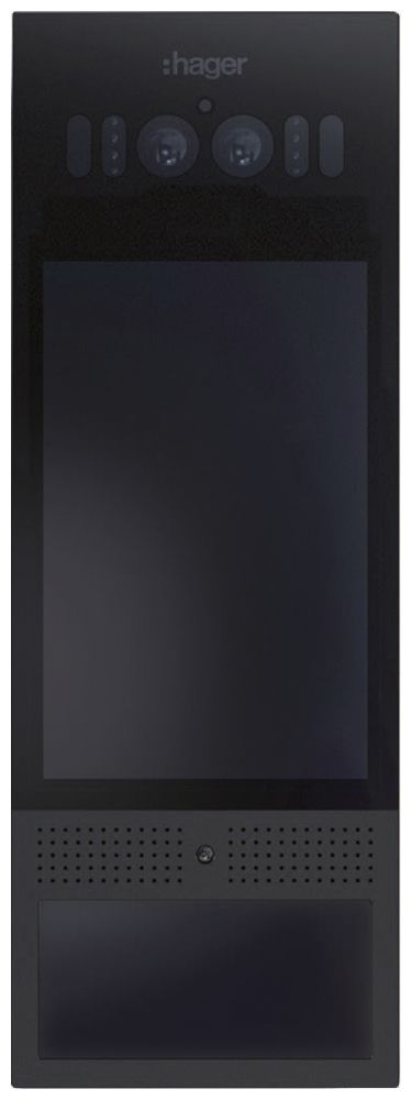 Poste vidéo externe Hager écran tactile IP + RFID + PIN 24VDC noir
