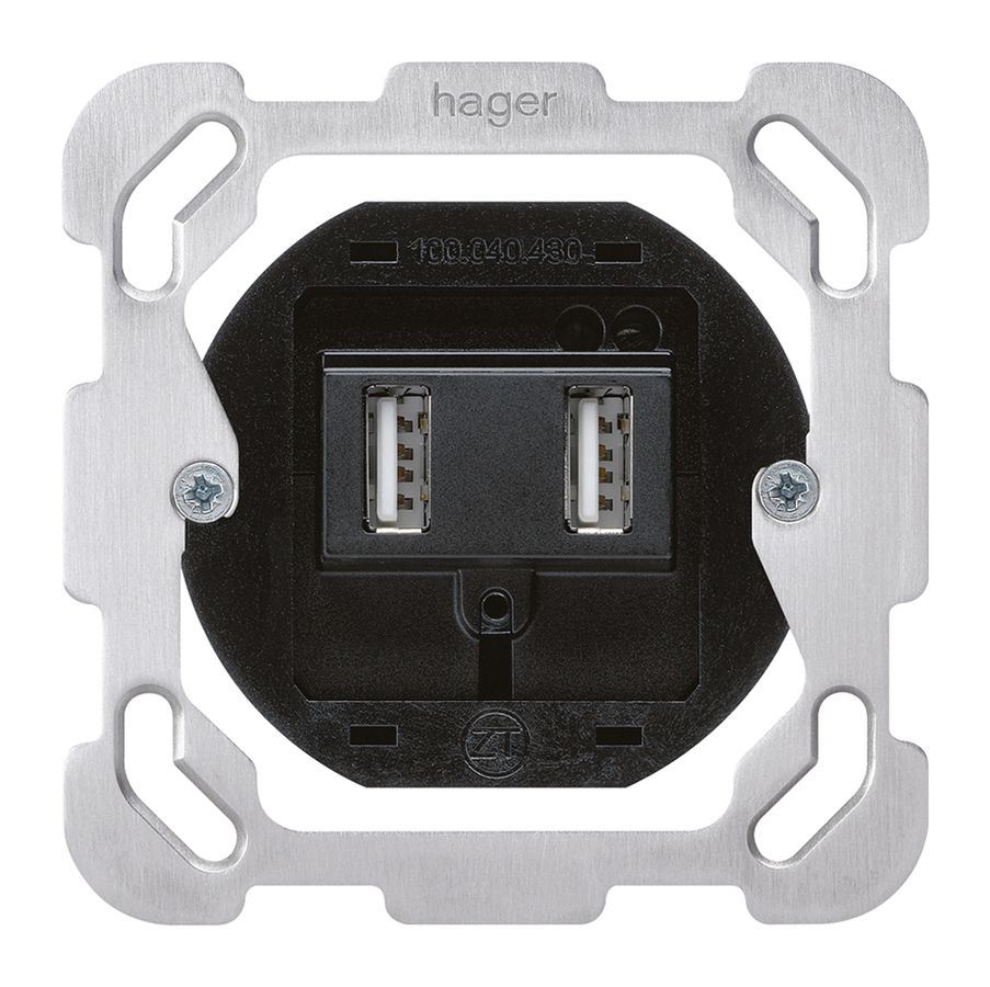 Einsatz zu USB-Ladesteckdose Hager Bauart F 240V 2400mA Typ A