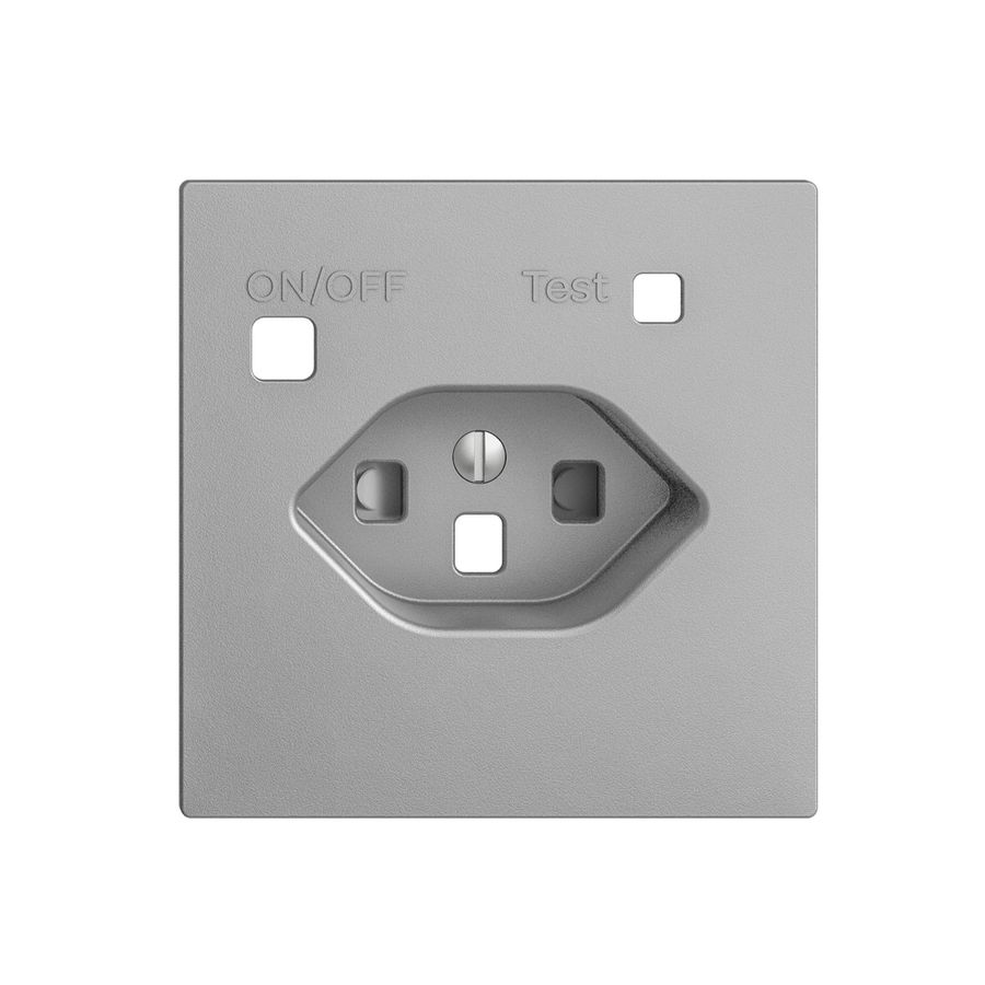 Kit frontal EDIZIOdue pour prise FI F, T23, shutter, silver