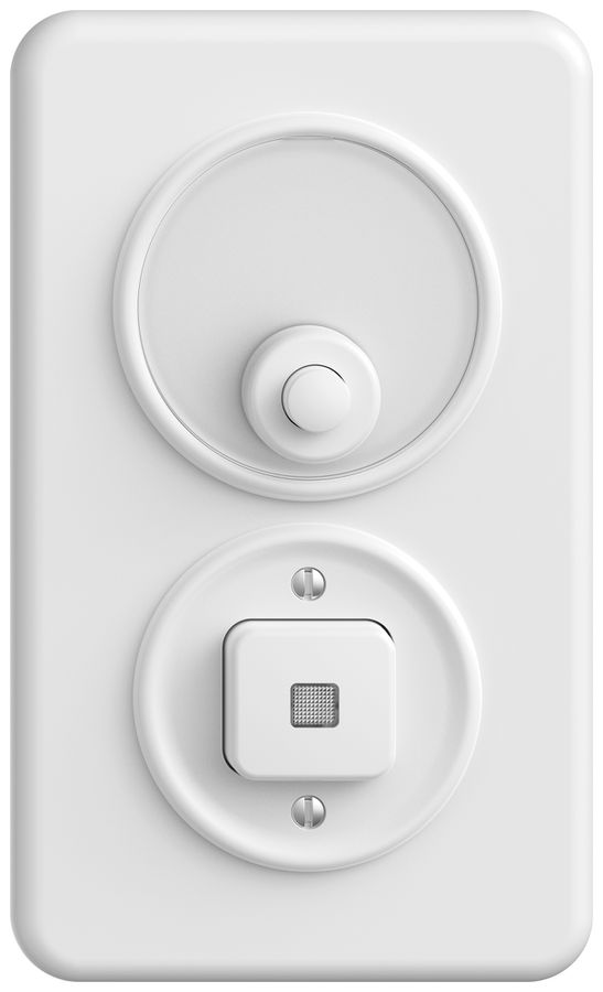 UP-Kombination STANDARDdue SNAPFIX® senk.Sonnerie - Drucktaster bel.ws