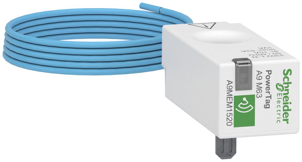 Energiesensor Schneider Electric PowerTag M drahtlos 1P+W oben/unten max.63A