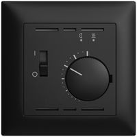 Frontset EDIZIOdue schwarz, 88×88mm für Raumthermost. mit Fühler