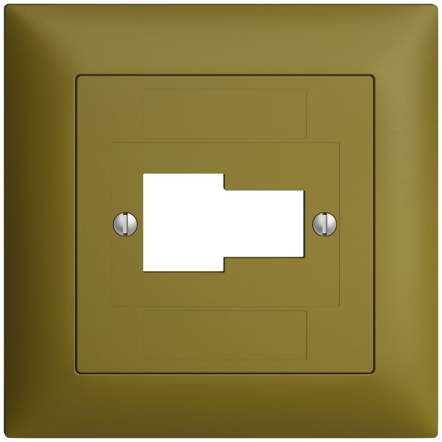 Frontset EDIZIOdue olive 88×88mm 1×TT 1×RJ45