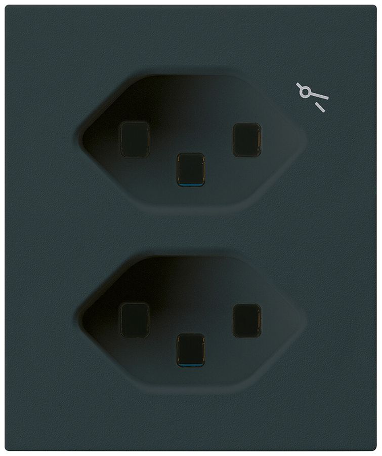 FLF-Steckdose Hager 2×Typ 23 1×S D schwarz