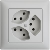 UP-Steckdose EDIZIOdue 3×T13 hellgrau