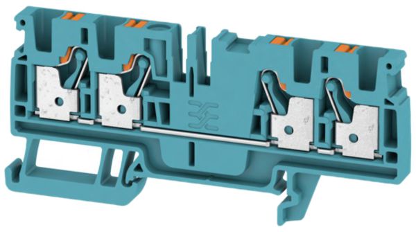 Borne de passage Weidmüller A4C PUSH IN 4mm² 4 connex.TS35 bleu