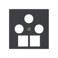 Placca frontale kallysto 3×coassiale/2×RJ45 nero