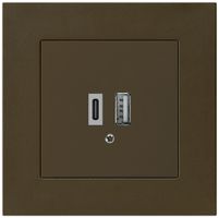 UP-USB-Ladesteckdose kallysto.pro 18W PD 1×Typ A+1×Typ C braun