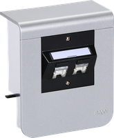 Geräteträger Hager für SL20055 Dekor Aluminium, 2×Kat.6