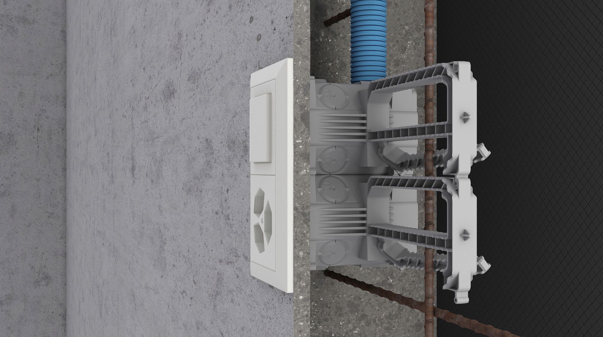 UP-Einlasskasten HSB, Fixierflügel, 77×125×90mm, M20/25/32, GDP650°C