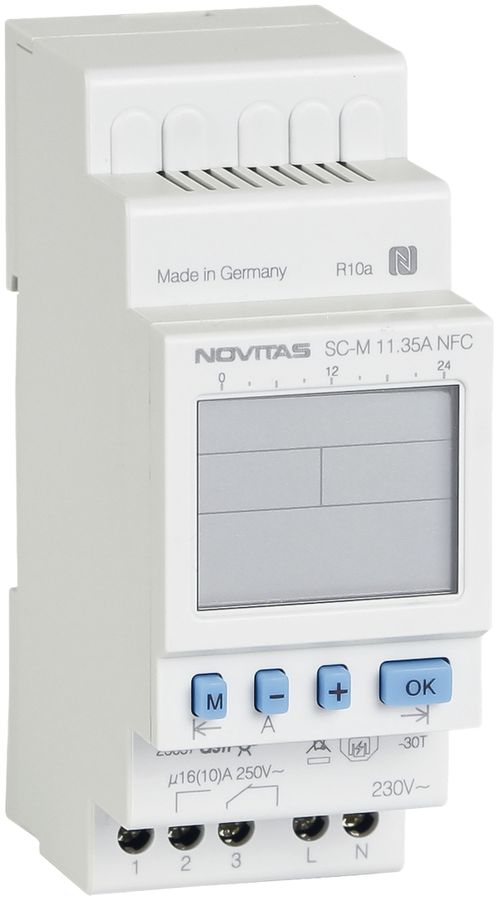 Timer settimanale AMD NOVITAS SC-M 11.35A NFC 230V 1-canale astro