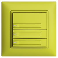 UP-KNX-Taster RGB EDUE FMI, 250mW, m.RGB-LED, m.Papier, 3×Taste, 1×Tastenb., lem