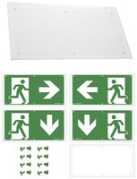 Set di pittogrammi ESYLUX SLD uscita sinistra/destra/verso il basso 350×6mm