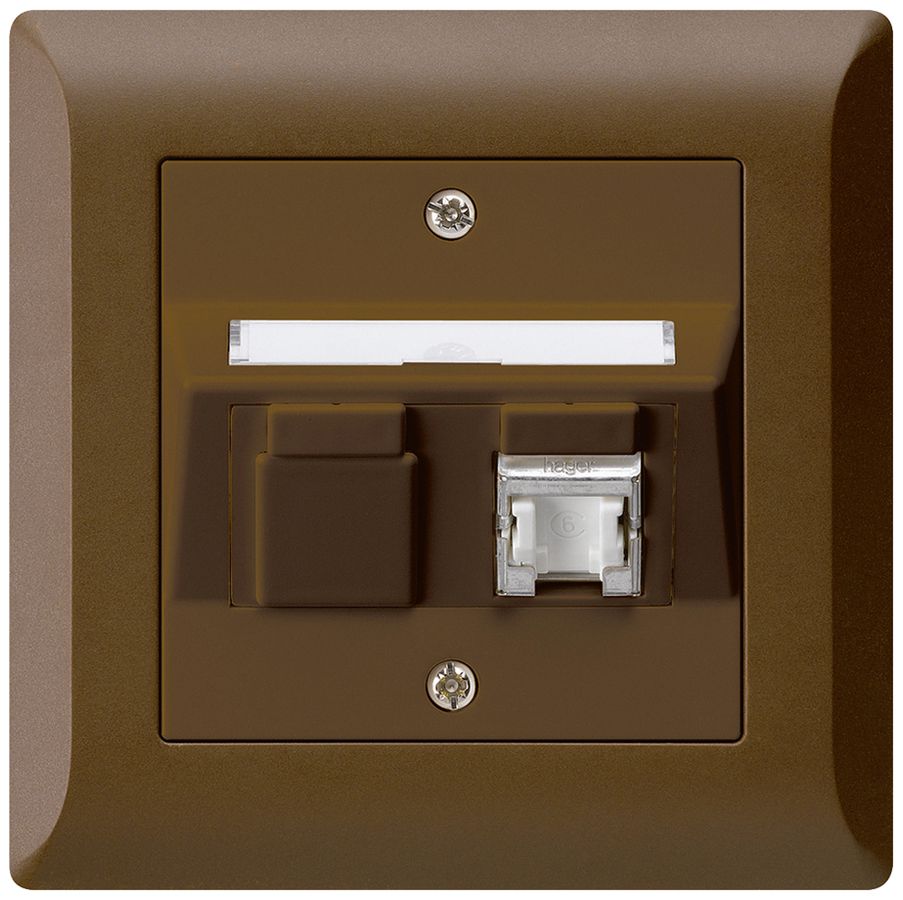 UP-Montage-Set kallysto.line C Kat.6 1RJ45/s braun