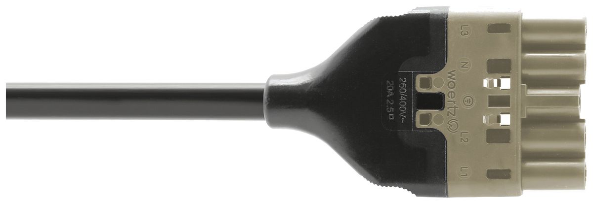 Anschlussleitung Woertz 49345/C3 5×1.5mm² 400V 16A 8m gu Stecker-frei Cca