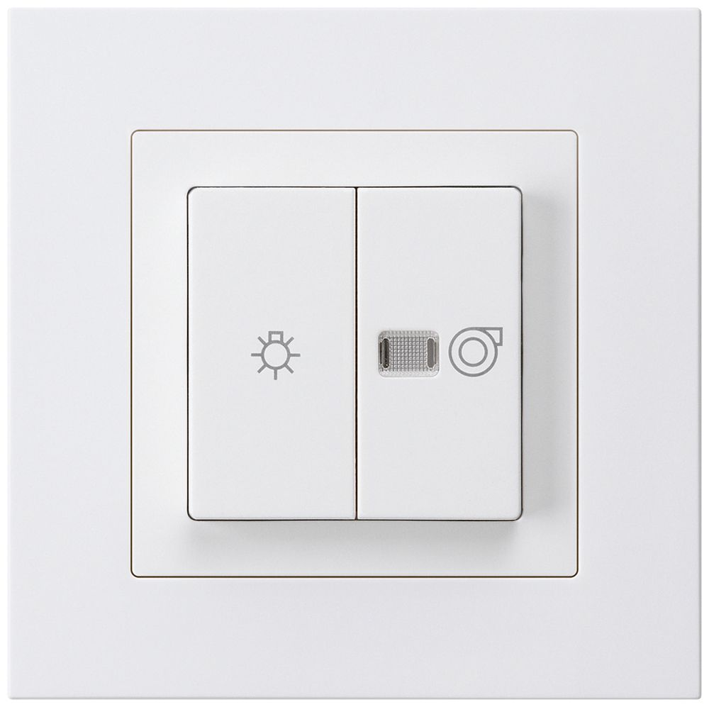 UP-Leuchtdruckschalter kallysto.pro weiss 1/1L Symbolen Licht+Ventilation