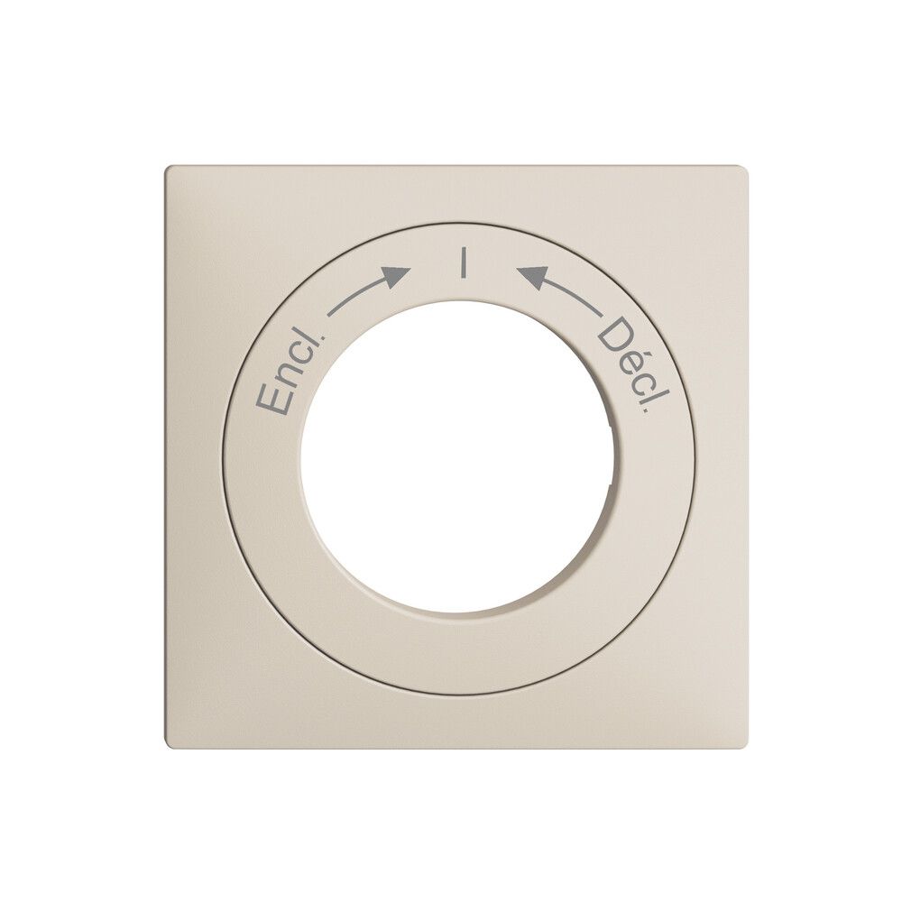 Kit frontale EDIZIOdue Encl.->I<-Décl. crema 60×60mm per pulsante girevole
