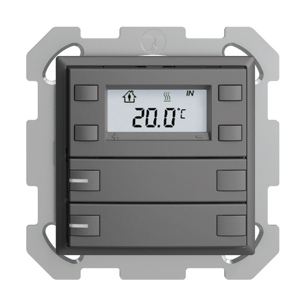 UP-RTH-Taster KNX 2-fach EDIZIOdue FM dunkelgrau, mit LED RGB