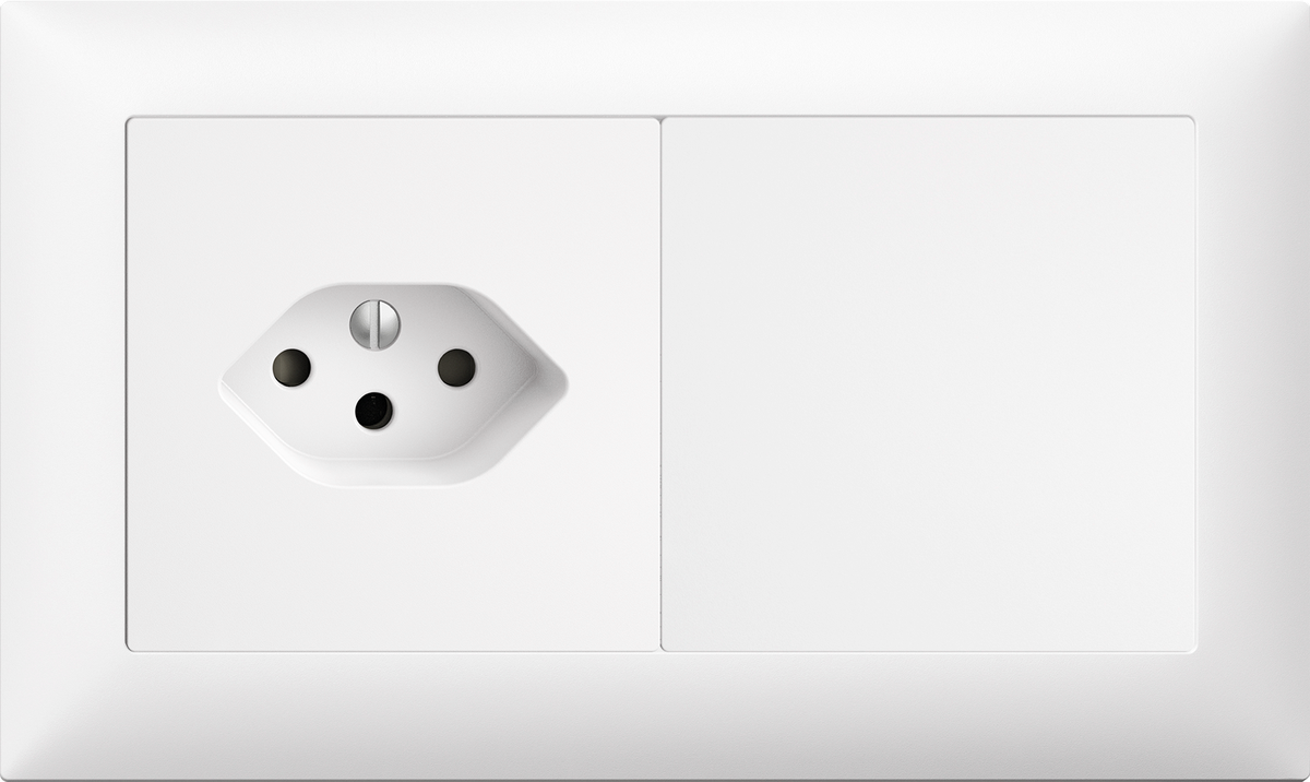 UP-Kombination Edue 1x2, Steckdose T13 + Blindabdeckung ws