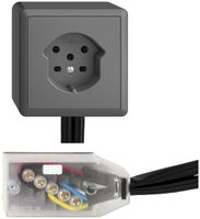 Presa AP EDIZIOdue T15 grigio scuro, Snap per cavo piatto Technofil