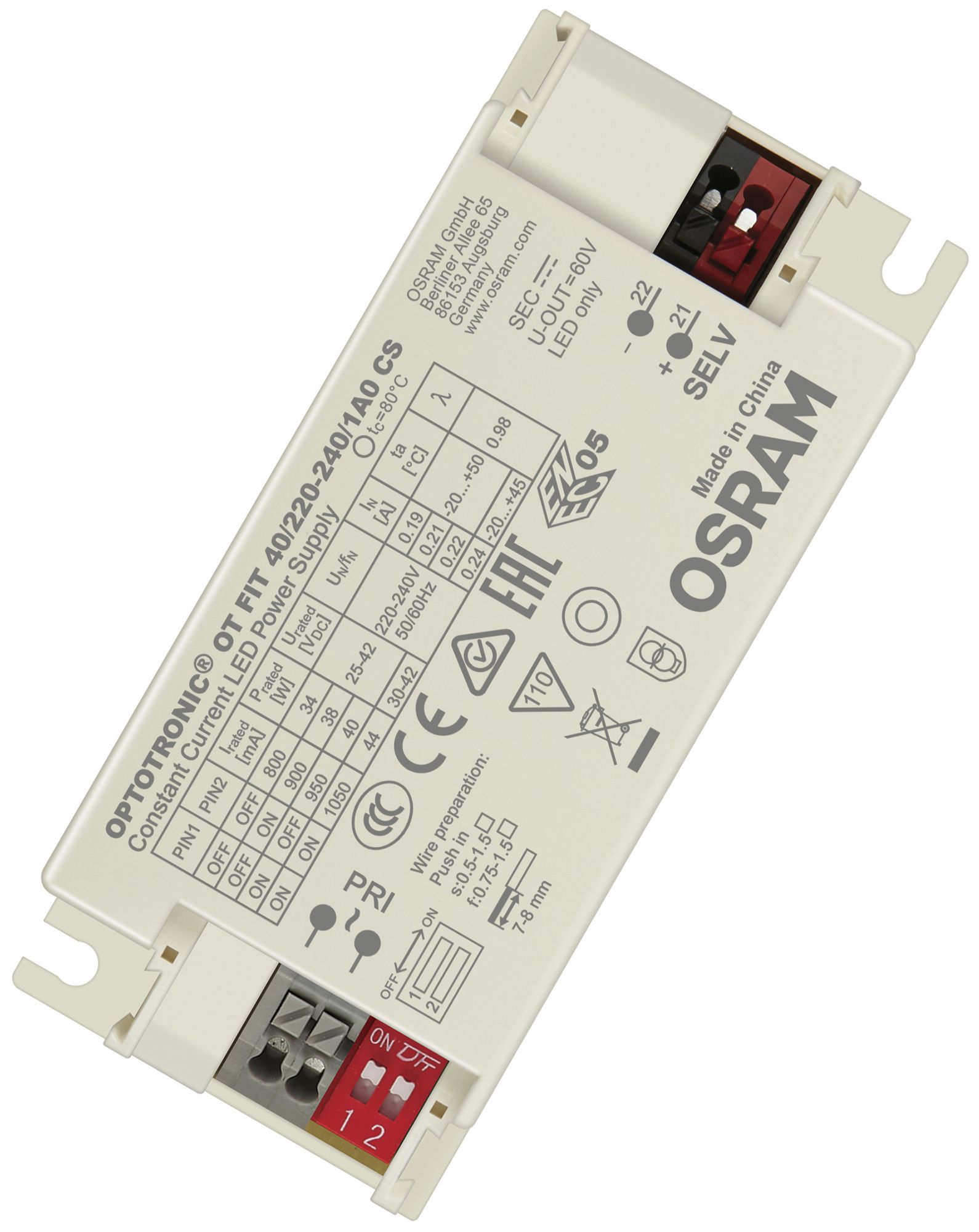 LED-Konverter Osram OT FIT 1050mA 40W IP20