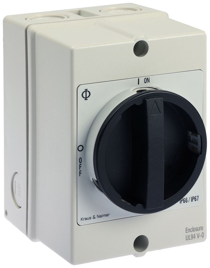 AP-Lasttrennschalter Kraus & Naimer 4P 20A 600V IP66 schwarz