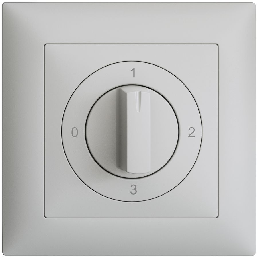 Frontset EDIZIOdue 0-1-2-3 hellgrau 88×88mm für Drehschalter