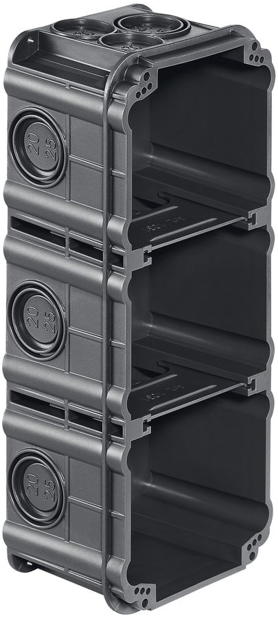 UP-Einlasskasten HSB Basic, Betondose, 3×1, 188×70×52 mm