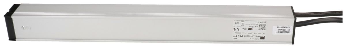 Prise multiple 19" MH maxCONNECT 9×C13 1UH Td 3×1.5mm² 1×C14 3m noir/aluminium