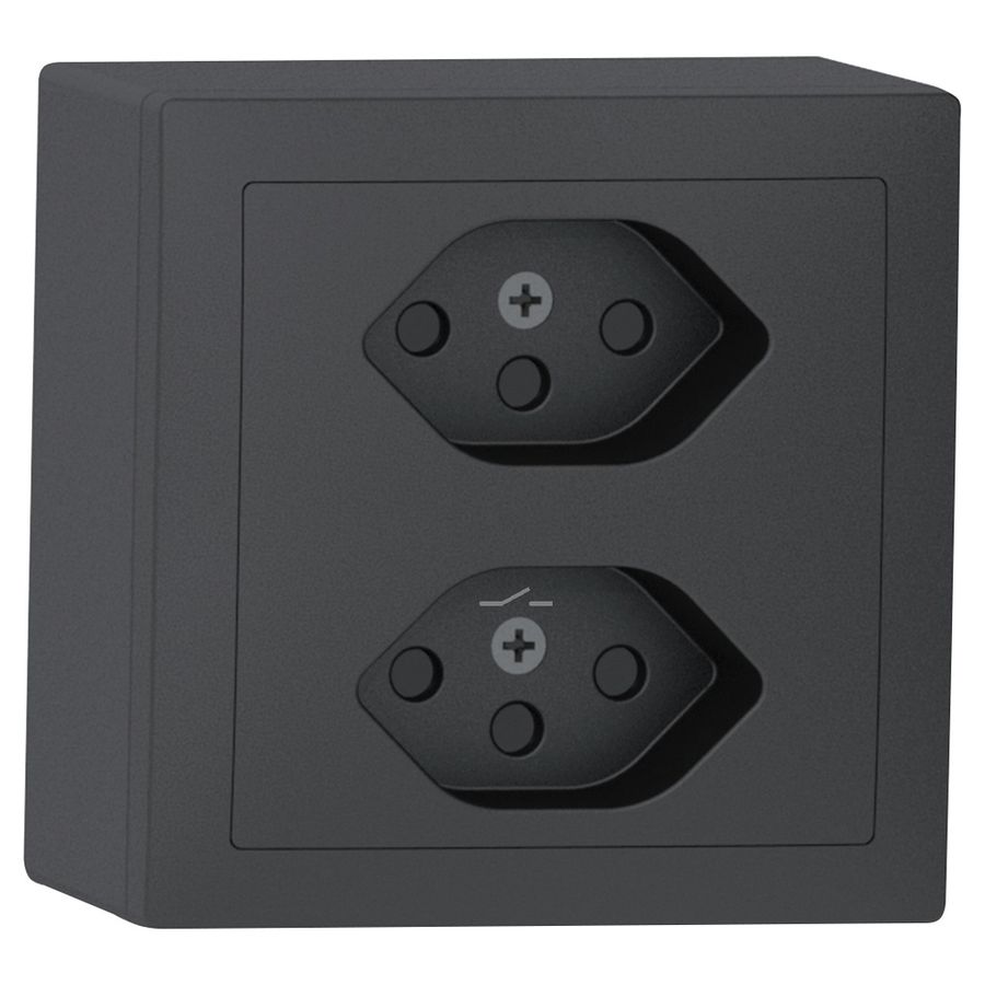 AP-Steckdose Sidus 2×T13S anthrazit