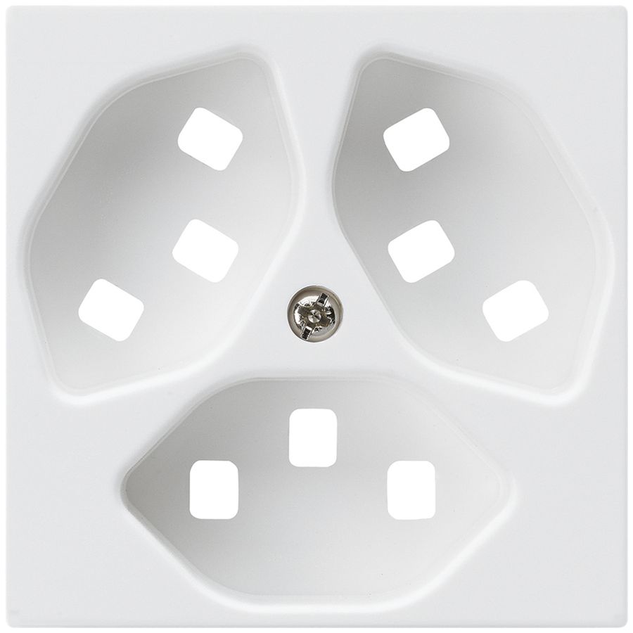 Frontplatte zu Steckdose Hager kallysto 3×T23 H ultraweiss