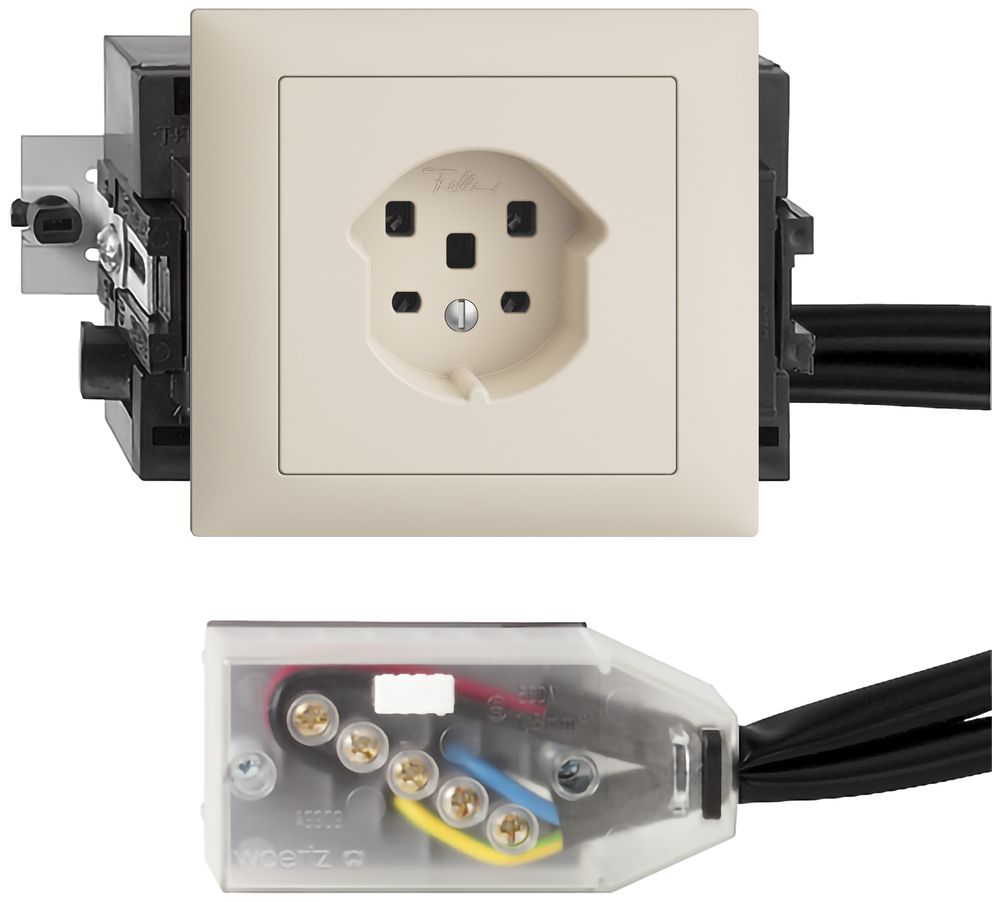 Prise INC EDIZIOdue T25 crema 49…69mm pour câble plat Technofil