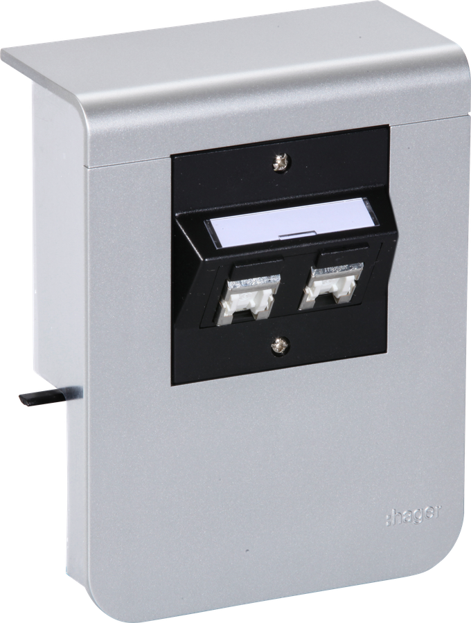 Geräteträger Hager für SL20080 Dekor Aluminium, 2×Kat.6