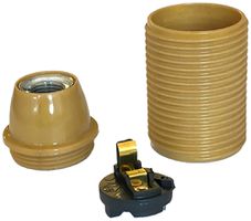 Fassung Elektrogros E14 Thermoplast mit Aussengewinde gold