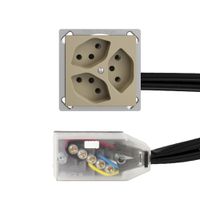 Presa INS EDIZIOdue 3×T13 L1 sand per cavo piatto Technofil