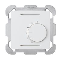 UP-Raumthermostat kallysto weiss ohne Schalter mit Befestigungsplatte