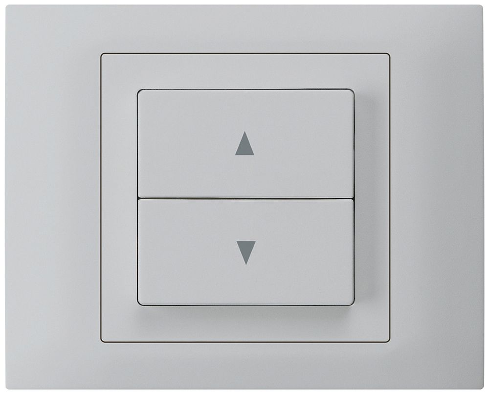EB-Storentaster kallysto Bauart T mit EB-Dose G3 Abdeckrahmen steckbar hellgrau