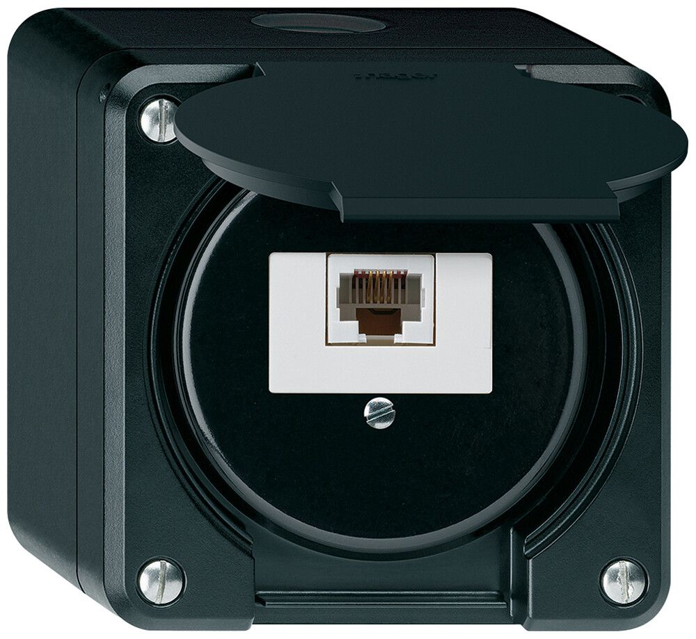 AP-Anschlussdose robusto IP55 schwarz 1×RJ45/u
