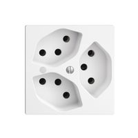 EB-Steckdose EDIZIOdue 3×T13 weiss mit LED grün