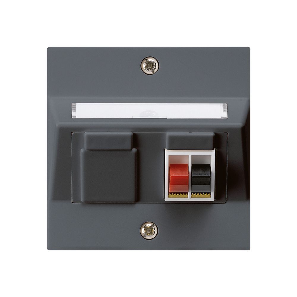 Prise ENC audio kallysto 1×anthracite borne à étrier pour 1 haut-parleur