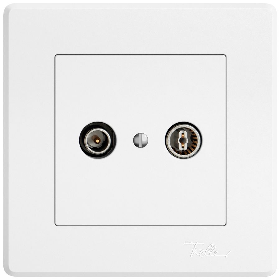 UP-Antennendose TV-R EDIZIO.liv SNAPFIX® Durchgangsdose 15dB ws