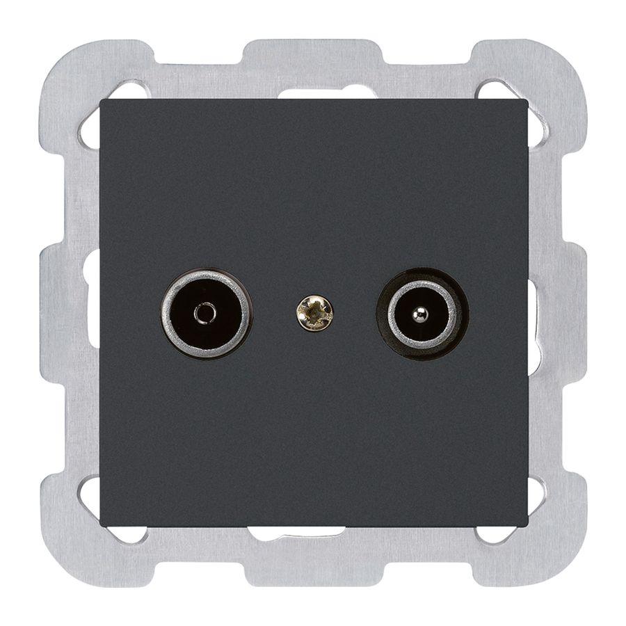 Prise de passage ENC kallysto R/TV 14dB noir avec plaque de fixation