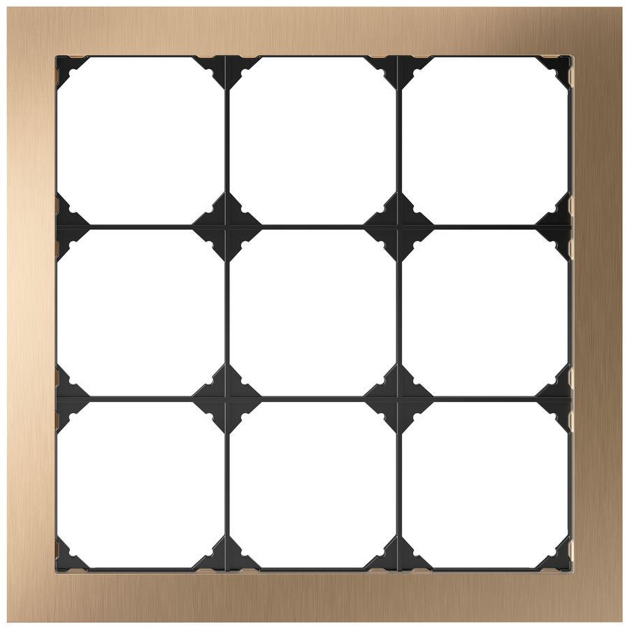 Cadre de recouvrement ENC EDIZIO.liv prestige SNAPFIX® 3×3 214×214mm laiton