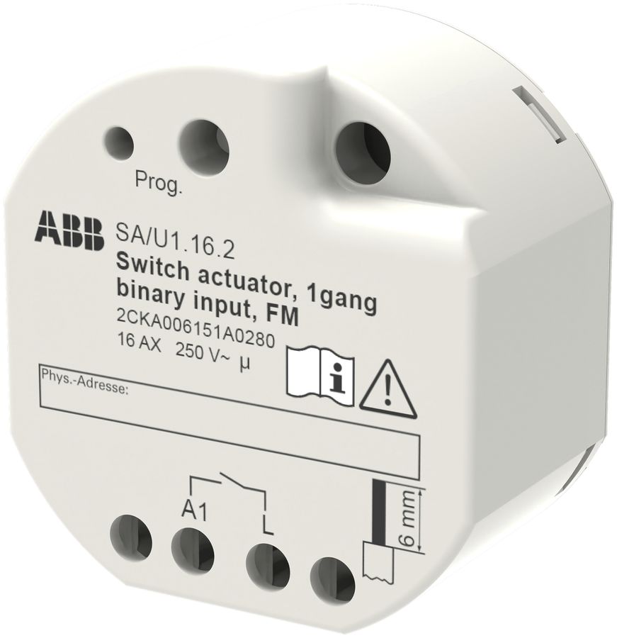 Attuatore-commutatore KNX INS ABB SA/U1.16.2, 1-volta, 16AX/250VAC