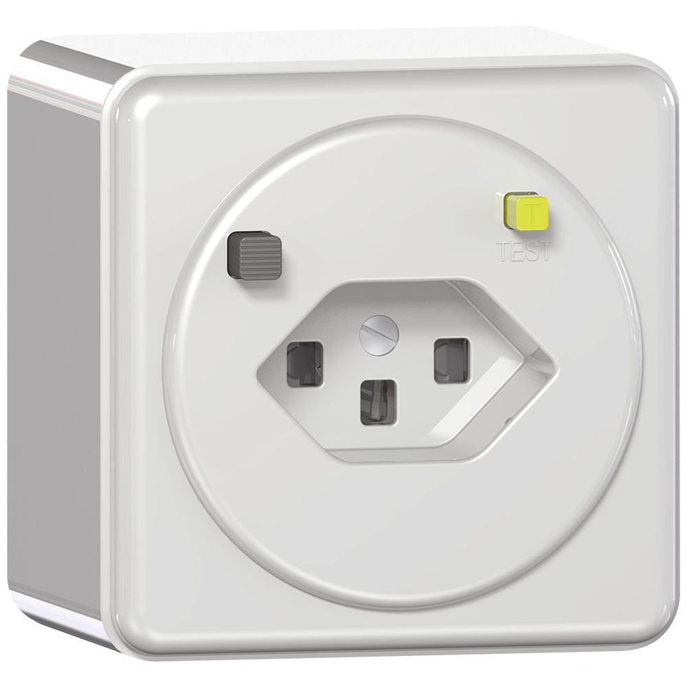 AP-FI-Steckdose CLASSIC T23 30mA, shutter, weiss