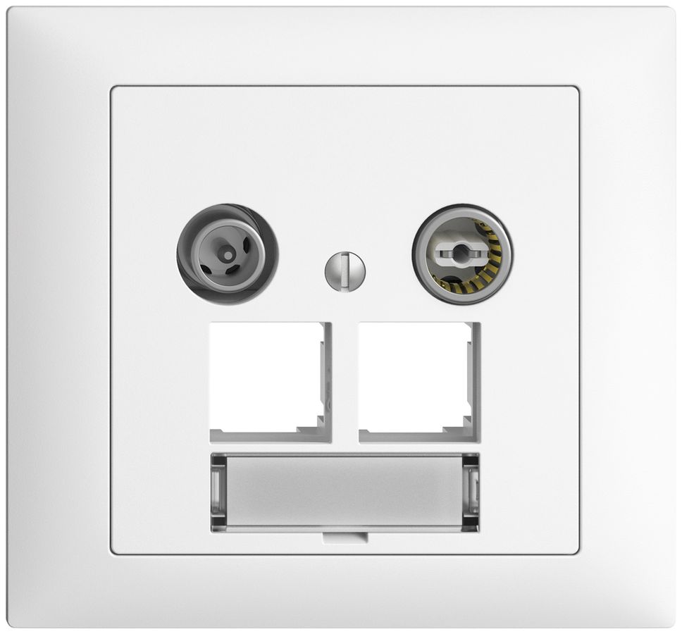 Prise multimédia INC EDIZIOdue FKE EASYNET 4dB, p.2×RJ45 S-One, blanc