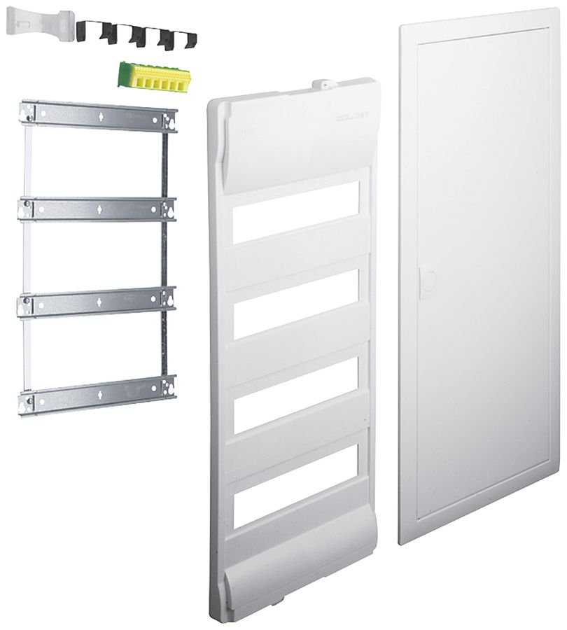 Ausbaupaket Hager volta mit Rahmen/Tür 4-reihig